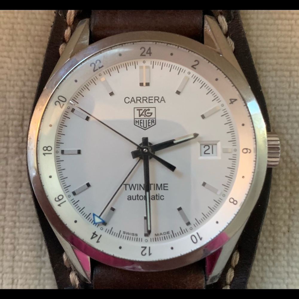 Tag heuer twin time on horween bund strap